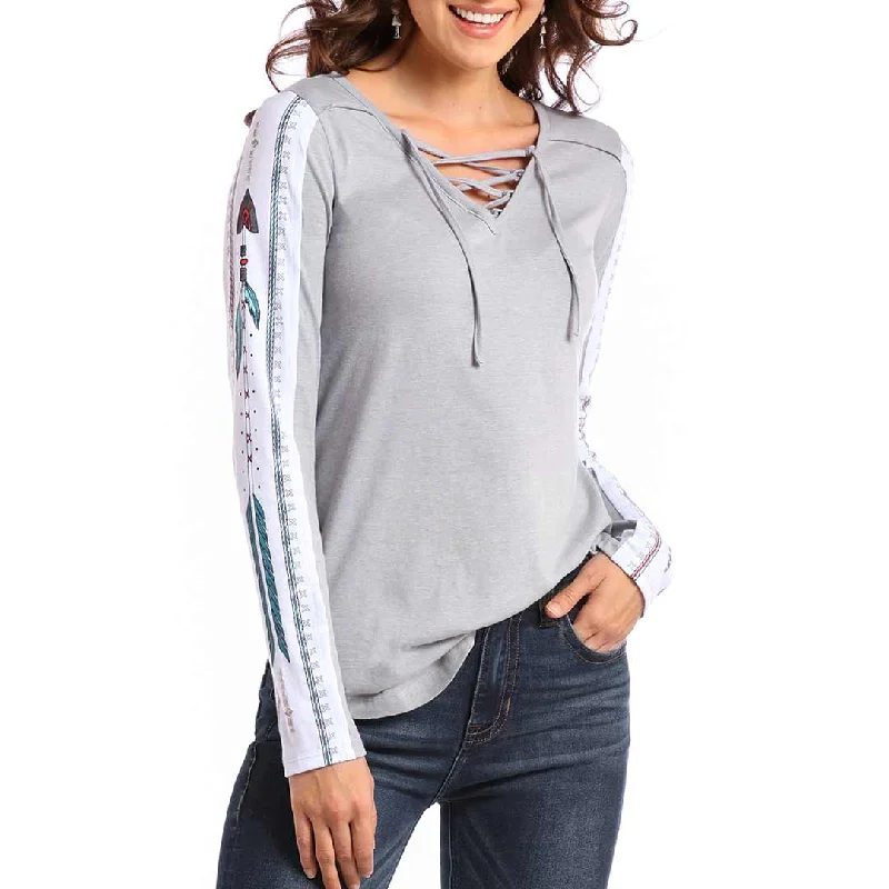 Panhandle Women's Faith Love Hope T-shirt Seamless Knitted Crochet