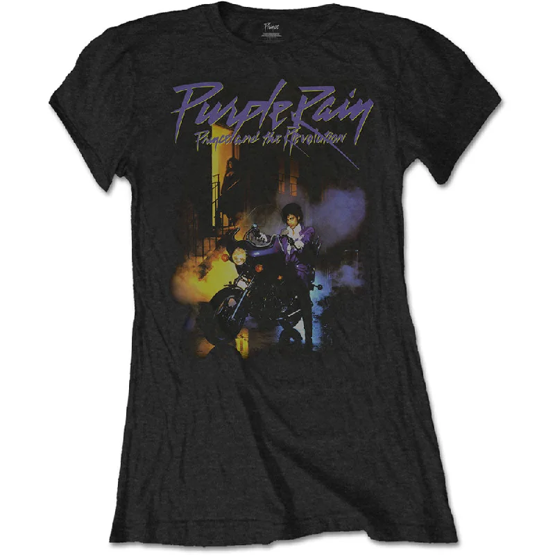 Prince  | Official Ladies T-shirt |  Purple Rain Oversized T-Shirt Spandex breathable