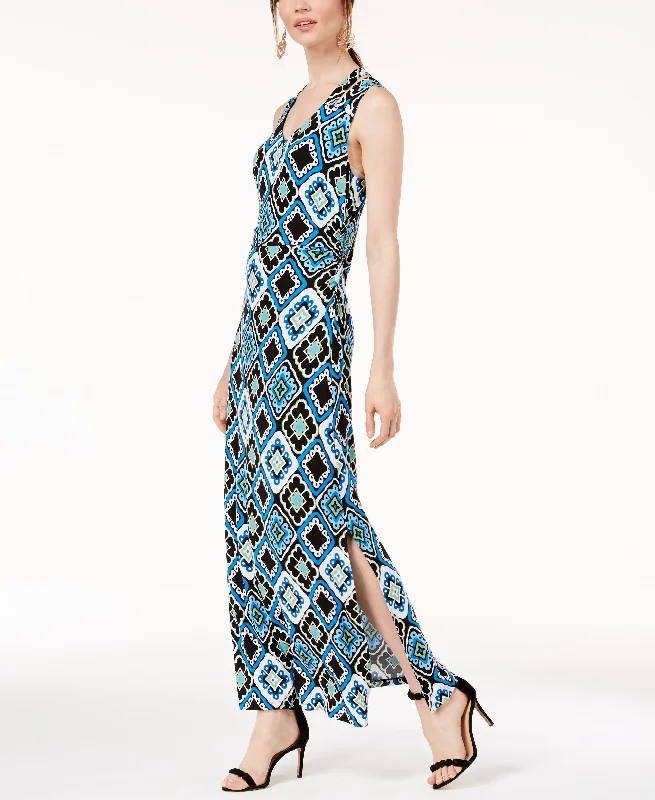 Printed Crisscross Maxi Dress Elegant Maxi Dress with Lace