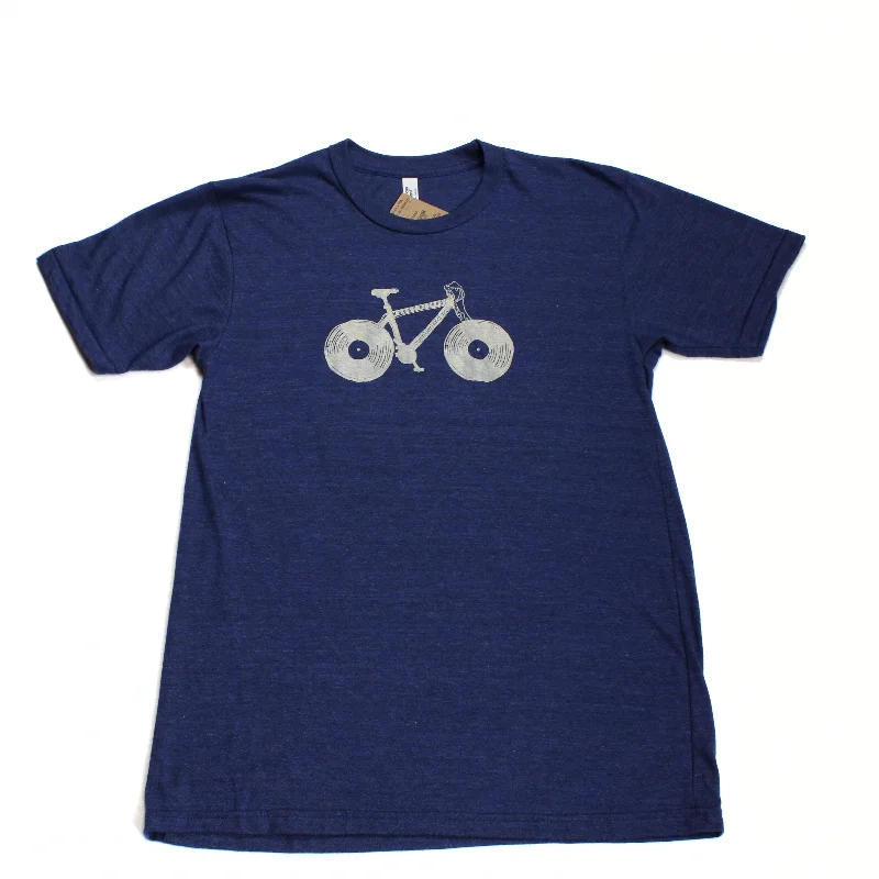 Record Wheels Bike T-Shirt Hooded Caped Shawl Collar