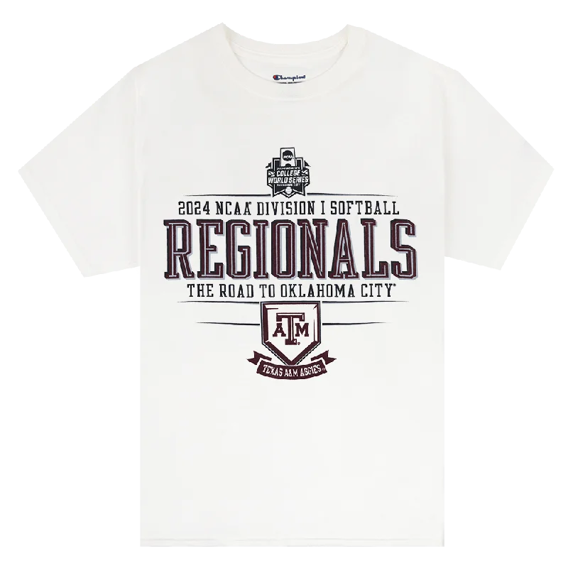 Texas A&M 2024 Softball Regionals T-Shirt Striped Floral Plaid