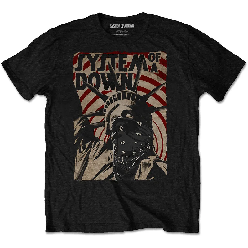 System Of A Down | Official Band T-Shirt | Liberty Bandit Striped Floral Plaid