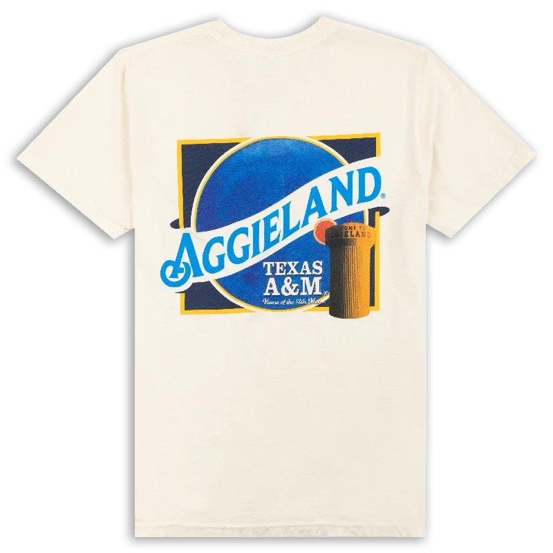 Texas A&M Aggie Maroon Moon T-Shirt Asymmetrical Pockets Print