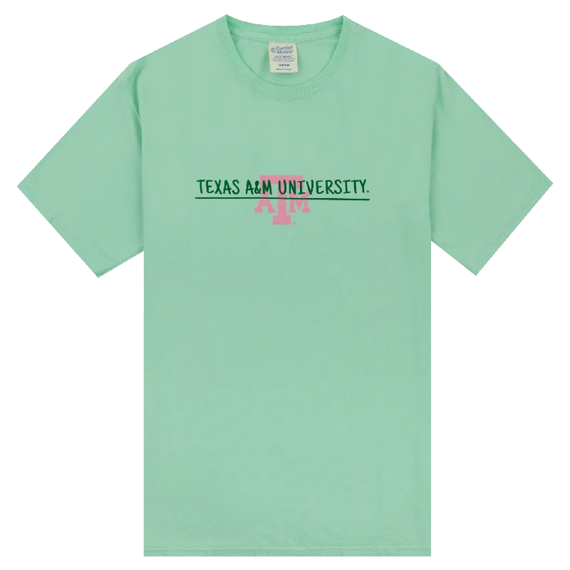 Texas A&M University Buildings T-Shirt Print Jacquard Patchwork