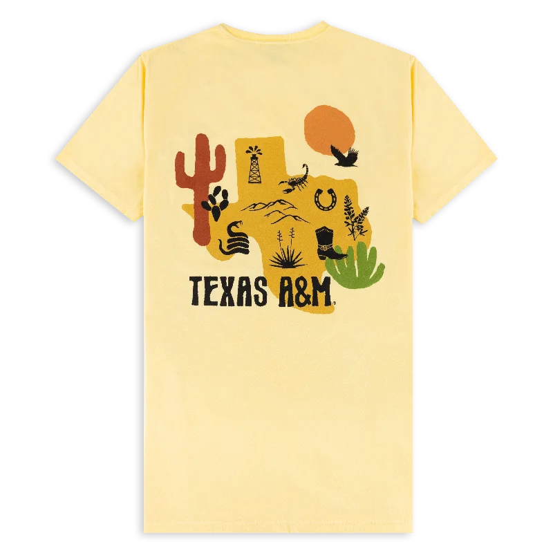 Texas A&M Yellow Cactus T-Shirt Elegant Classic Vintage