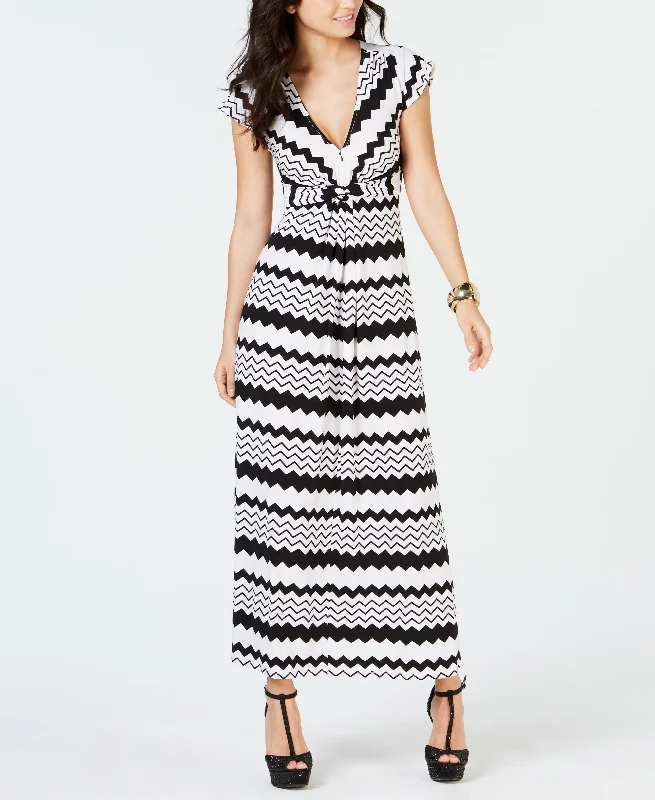 Thalia Sodi Printed Maxi Dress Cozy Knit Maxi Dress