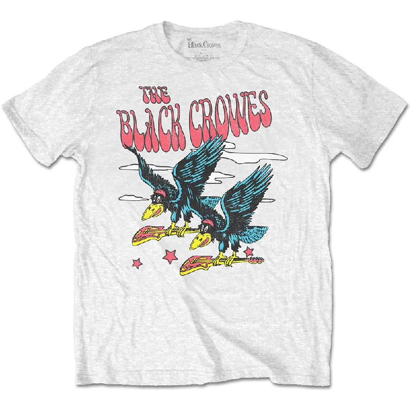 The Black Crowes | Official Band T-Shirt | Flying Crowes Solid Color Striped Floral