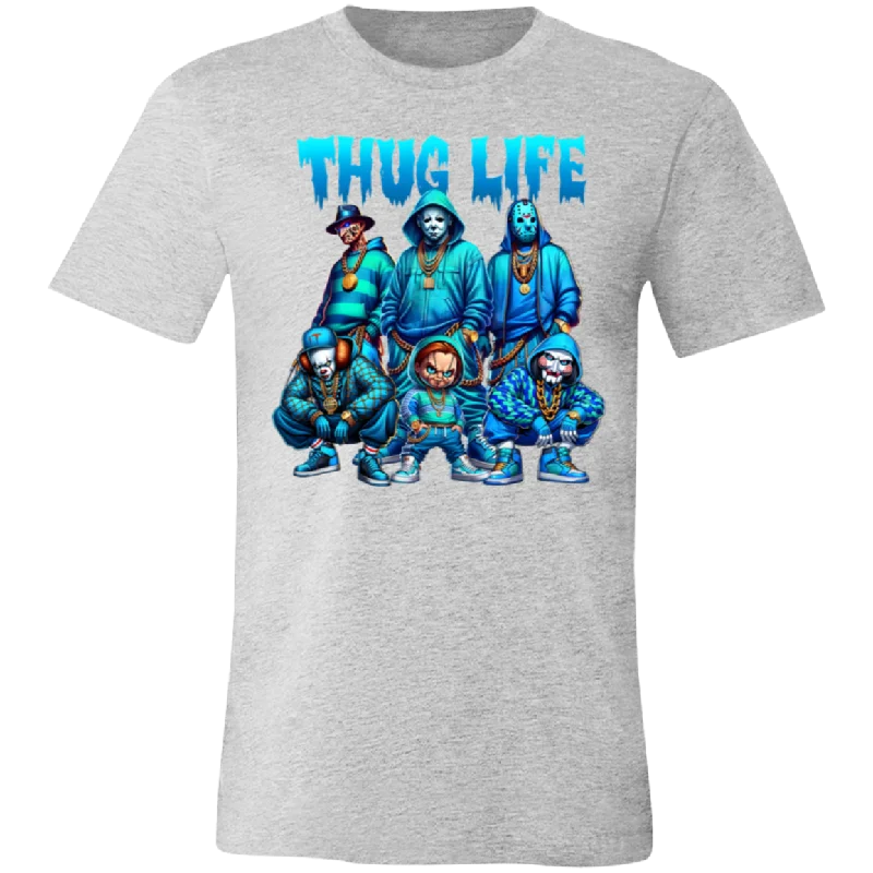 Thug Life Blue Unisex BC Tee Houndstooth Herringbone Solid