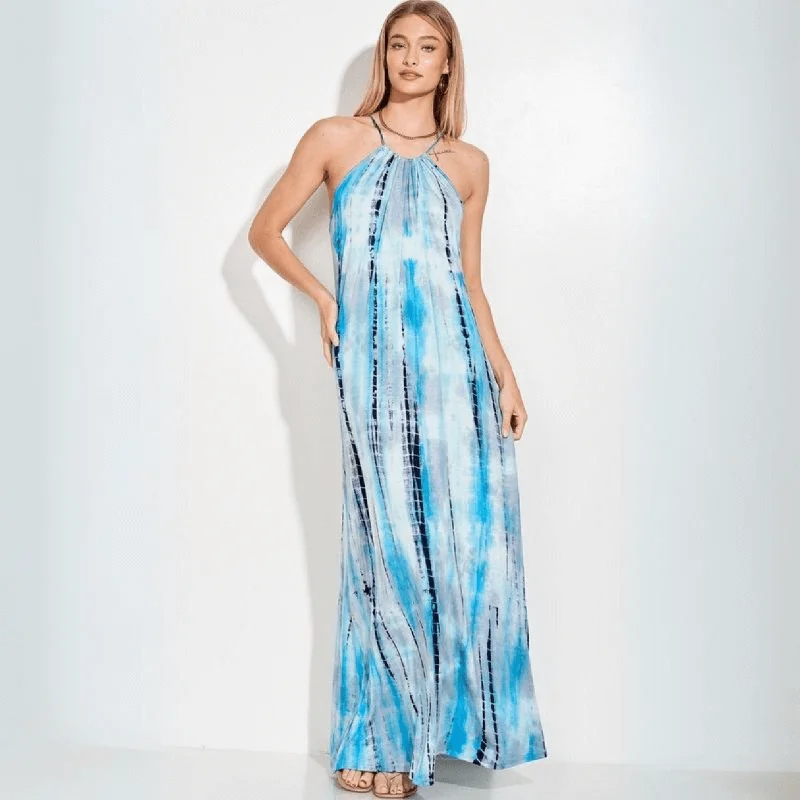 Beach Vacation Maxi Dress Made in USA Fashionable Button-Down Maxi Dress