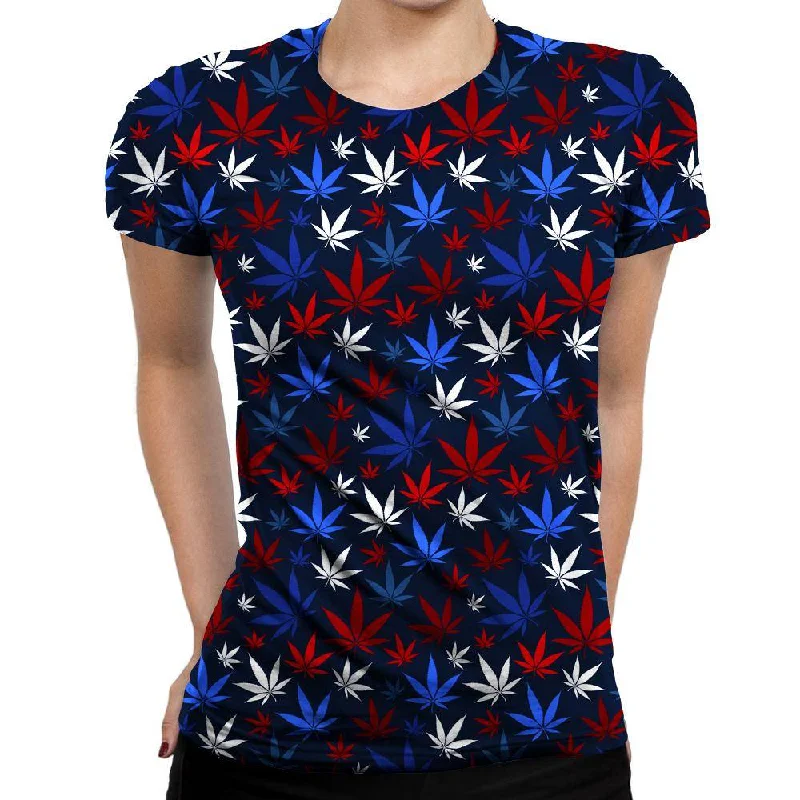 USA Weed Womens T-Shirt Terry Blend Velvet Blend Canvas Blend