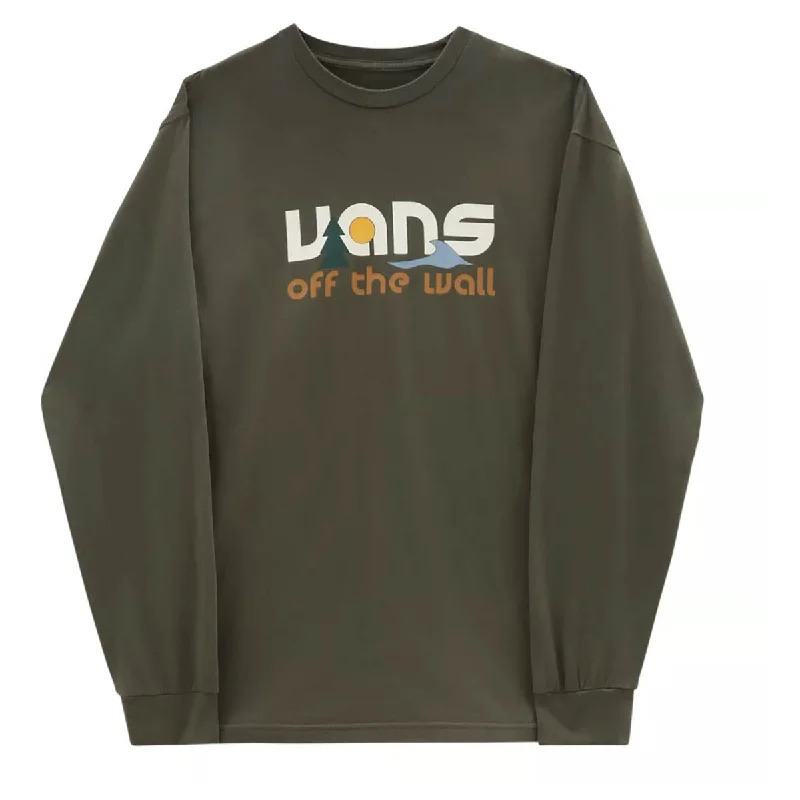 Vans Coastal Vintage Long Sleeve T-Shirt - Grape Leaf Front Pockets Side Pockets Patch Pockets