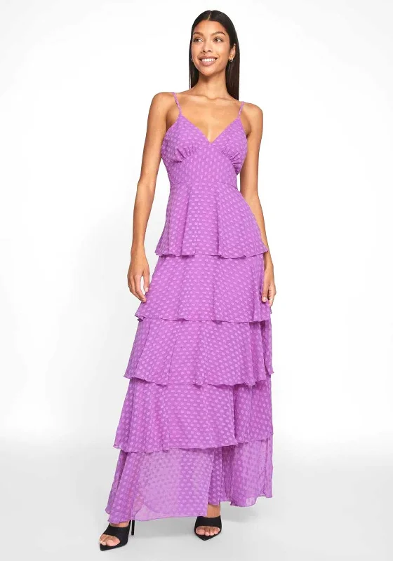 Vila Ruffle Spot Maxi Dress, Dewberry Classic Strapless Maxi Dress