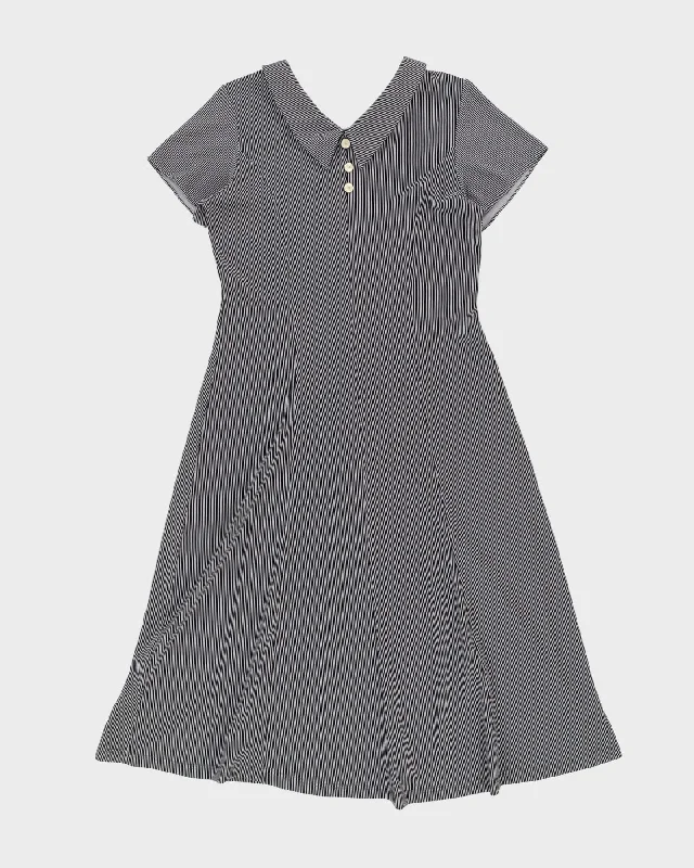Grey And Navy Striped Maxi Dress - S / M Comfortable Bohemian Maxi Dress