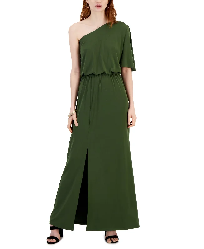 Women's One-Shoulder Maxi Dress Stylish Long Sleeve Maxi Dress