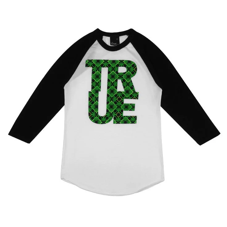 Womens True Argyle Raglan THC T-Shirt White/Black Knit Fabric Woven Fabric Fleece Fabric