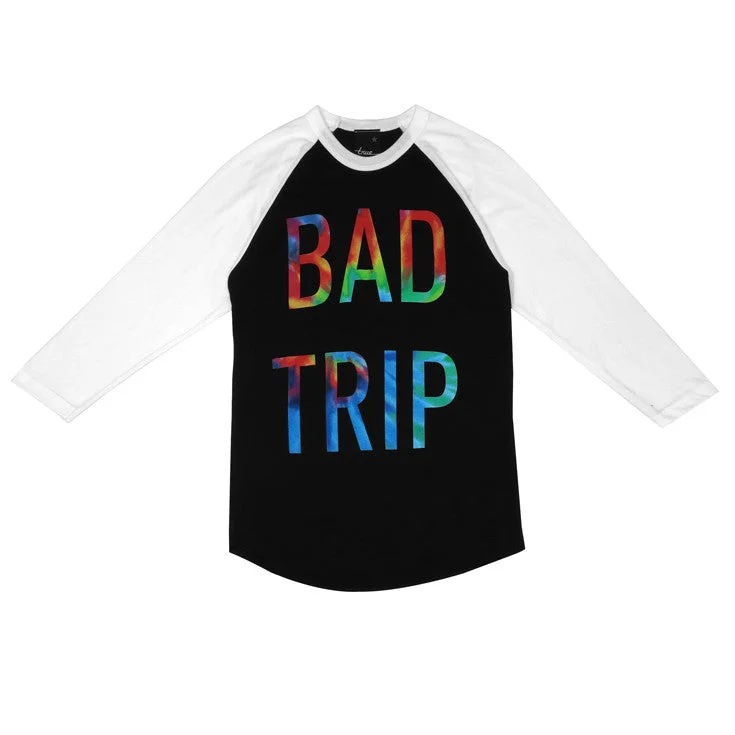 Womens True Bad Trip Raglan T-Shirt Black Oversized T-Shirt Spandex breathable