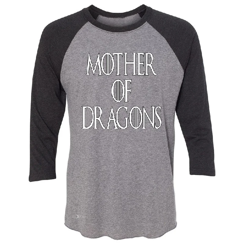 Zexpa Apparelâ„¢ Mother Of Dragons 3/4 Sleevee Raglan Tee Thronies GOT Khaleesi Tee Hooded Caped Shawl Collar