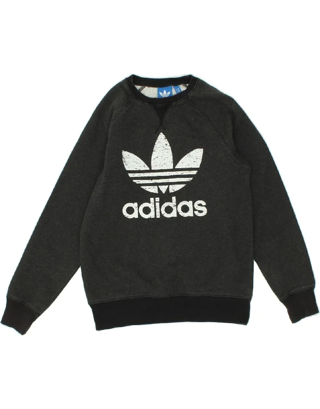 ADIDAS Mens Graphic Sweatshirt Jumper Small Grey Cotton Hoodie with Typography Text Message ADIDAS Mens Graphic Sweatshirt Jumper Small Grey Cotton Hoodie with Typography Text Message