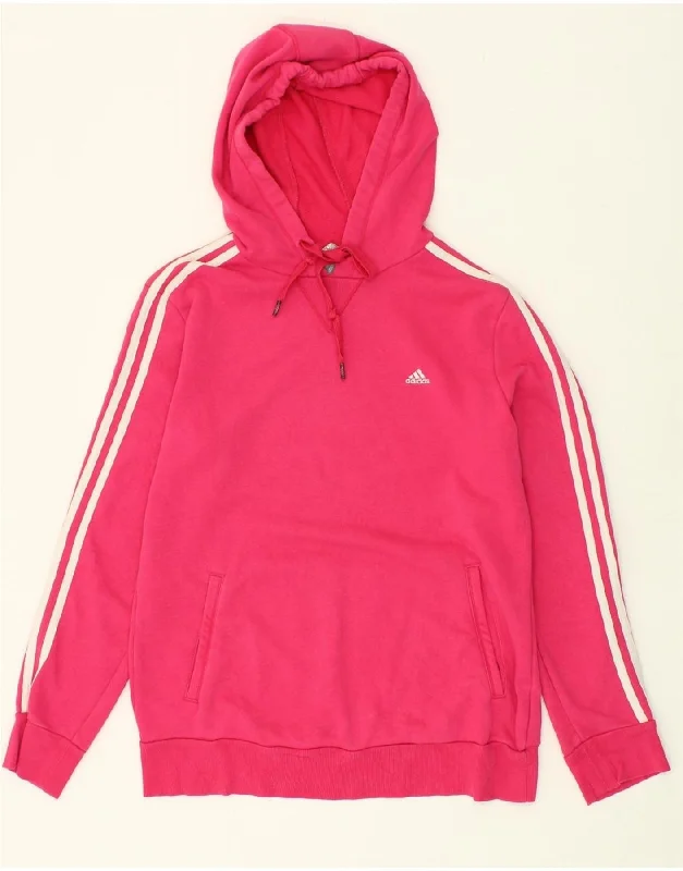 ADIDAS Womens Climalite Hoodie Jumper UK 12/14 Medium Pink Cotton Hoodie Sweatshirt Pullover