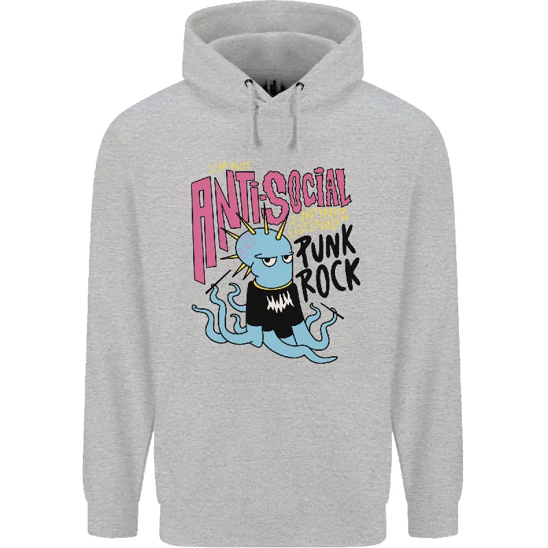 Anti Social Punk Rock Skinhead Octopus Mens 80% Cotton Hoodie Hoodie with Hem Ribbing Snug Secure Anti Social Punk Rock Skinhead Octopus Mens 80% Cotton Hoodie Hoodie with Hem Ribbing Snug Secure