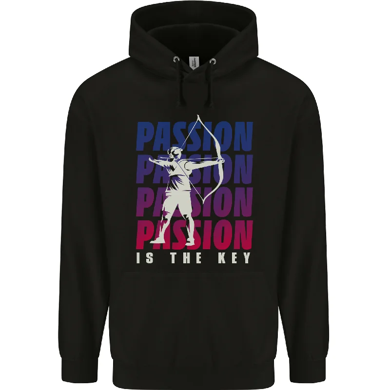 Archery Passion Is the Key Archer Mens 80% Cotton Hoodie Hoodie with Hem Applique Textured Unique