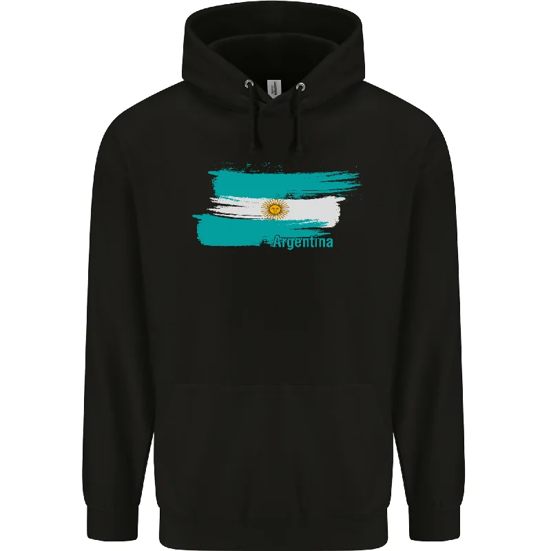 Argentina Football Distressed Flag Mens 80% Cotton Hoodie Hoodie with Hood Adjustable Protection