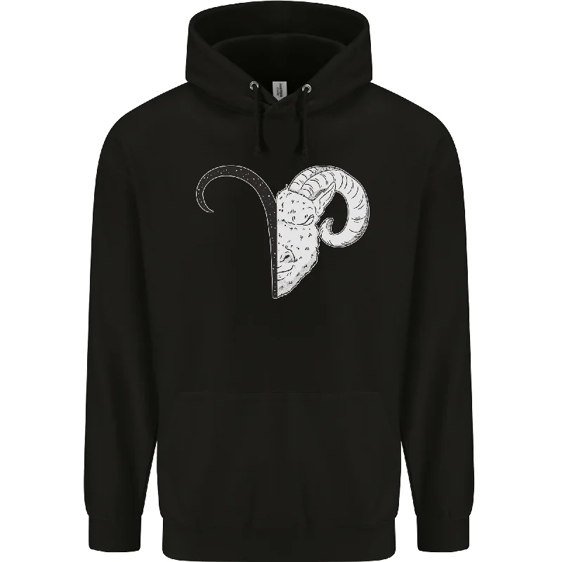 Aries Goat Head Star Sign Mens 80% Cotton Hoodie Hoodie with Color Block Contrast Stylish