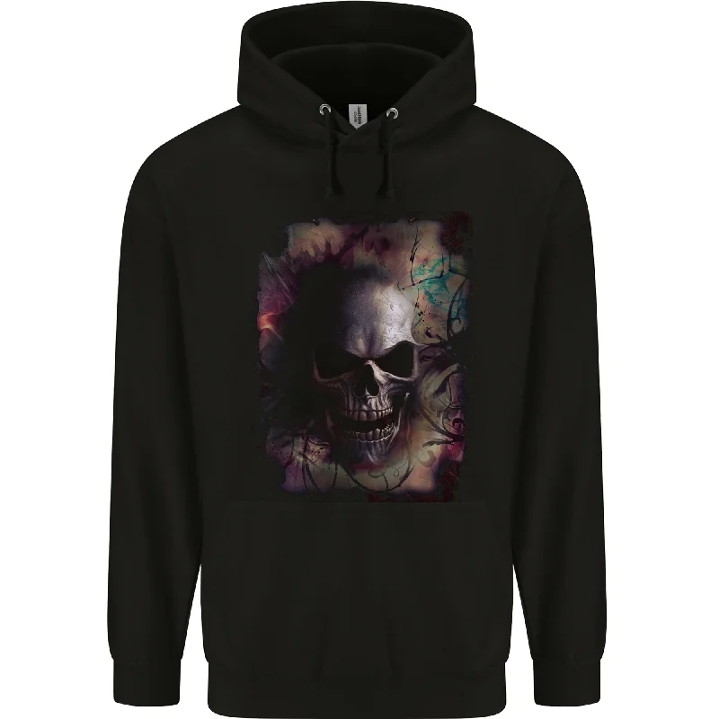 Artistic Skull Gothic Goth Mens 80% Cotton Hoodie Hoodie with Typography Text Message