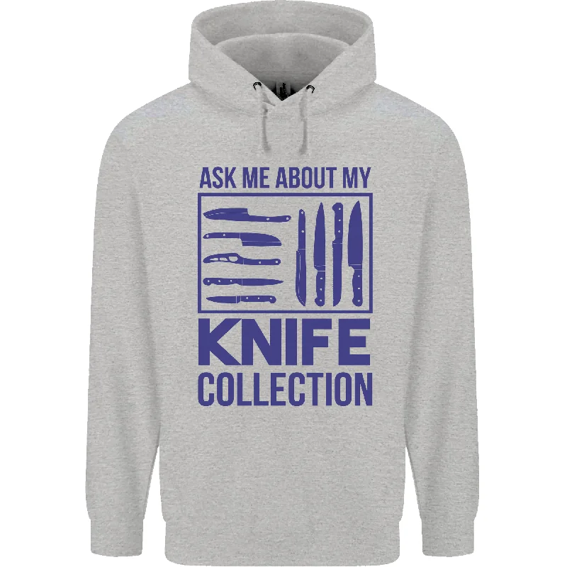 Ask About My Knife Collection Funny Chef Mens 80% Cotton Hoodie Hoodie with Relaxed Fit Easy Casual