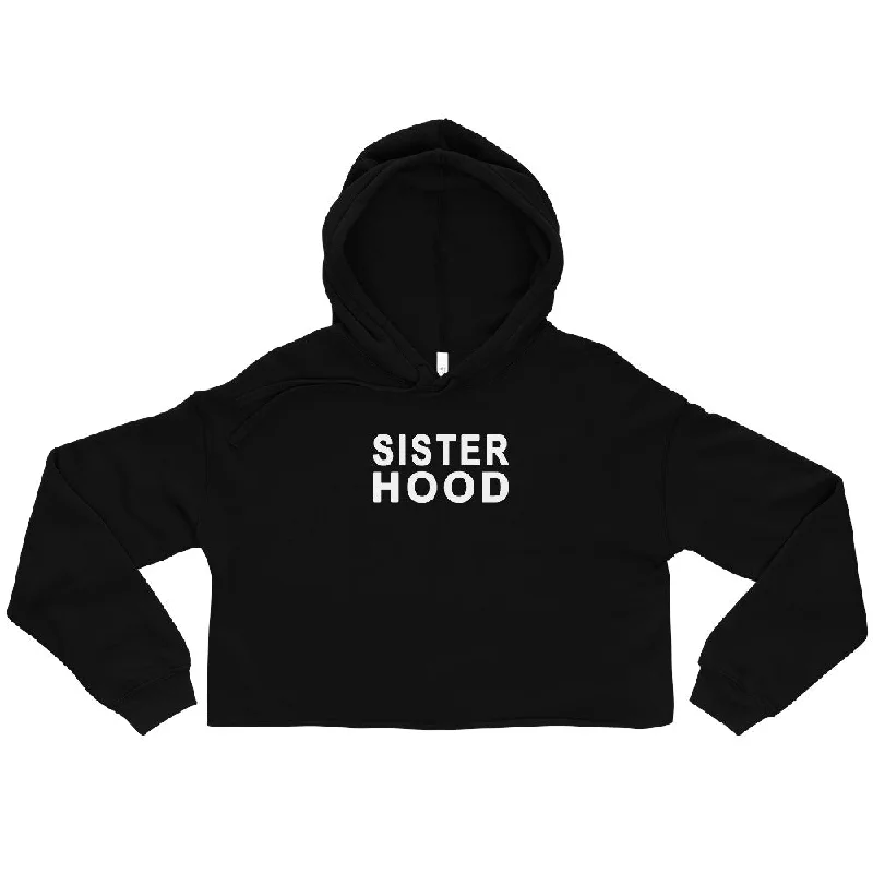 EVERYDAY FLEECE, COZY CHIC CROPPED HOODIE - SISTER HOOD Hoodie with Hem Drawcord Adjustable Customizable