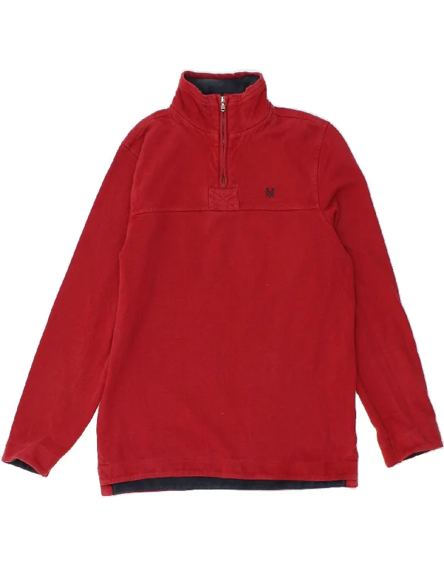 CREW CLOTHING Mens Zip Neck Sweatshirt Jumper Small Red Cotton Hoodie with Fur Luxurious Winter CREW CLOTHING Mens Zip Neck Sweatshirt Jumper Small Red Cotton Hoodie with Fur Luxurious Winter