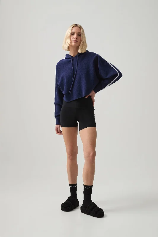 Crop Knit Hoodie 405 Hoodie with Full-Zip Functional Layering