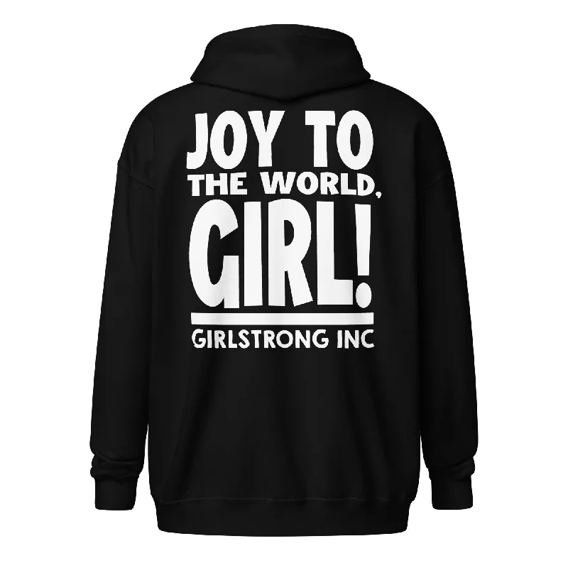 GS GRAPHIX FLEECE ZIP HOODIE - JOY TO THE WORLD, GIRL! Hoodie with Reflective Safety Nightwear