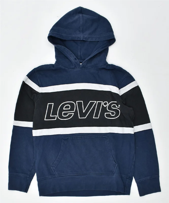 LEVI'S Mens Graphic Hoodie Jumper Small Navy Blue Cotton Hoodie with Camouflage Military Edgy LEVI'S Mens Graphic Hoodie Jumper Small Navy Blue Cotton Hoodie with Camouflage Military Edgy