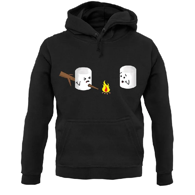 Marshmallow Horror Scene Unisex Hoodie Hoodie with Neon Bright Vibrant