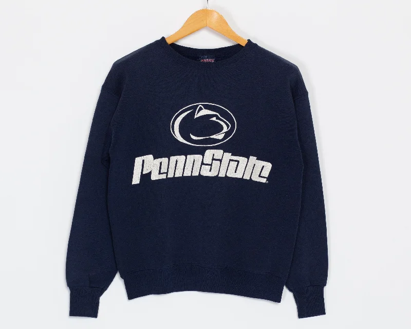 Medium 90s Penn State Sweatshirt Hoodie with Raglan Sleeves Sporty Comfortable