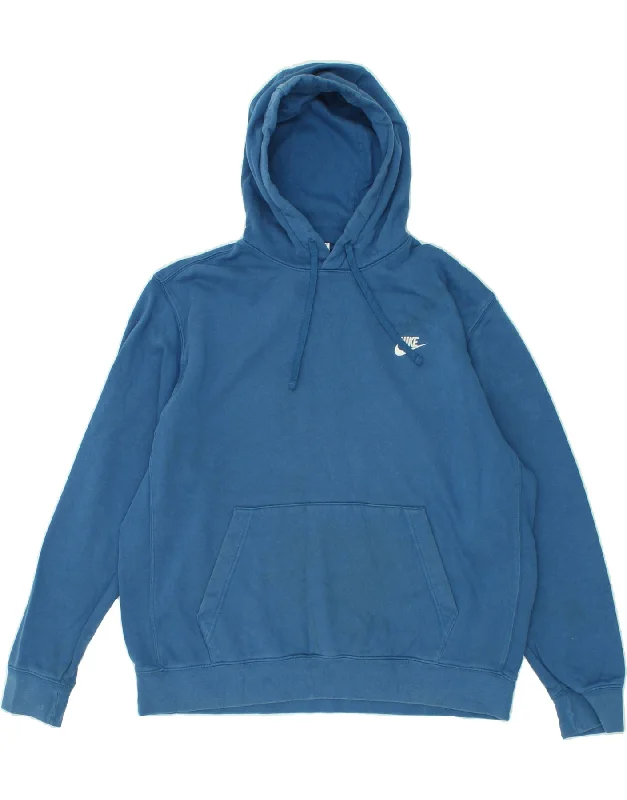 NIKE Mens Hoodie Jumper XL Blue Cotton Hoodie with Magnetic Closure Innovative Modern NIKE Mens Hoodie Jumper XL Blue Cotton Hoodie with Magnetic Closure Innovative Modern