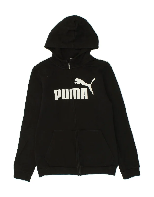PUMA Boys Graphic Hoodie Jumper 15-16 Years Black Cotton Hoodie with Elastic Waist Stretchable Comfortable PUMA Boys Graphic Hoodie Jumper 15-16 Years Black Cotton Hoodie with Elastic Waist Stretchable Comfortable