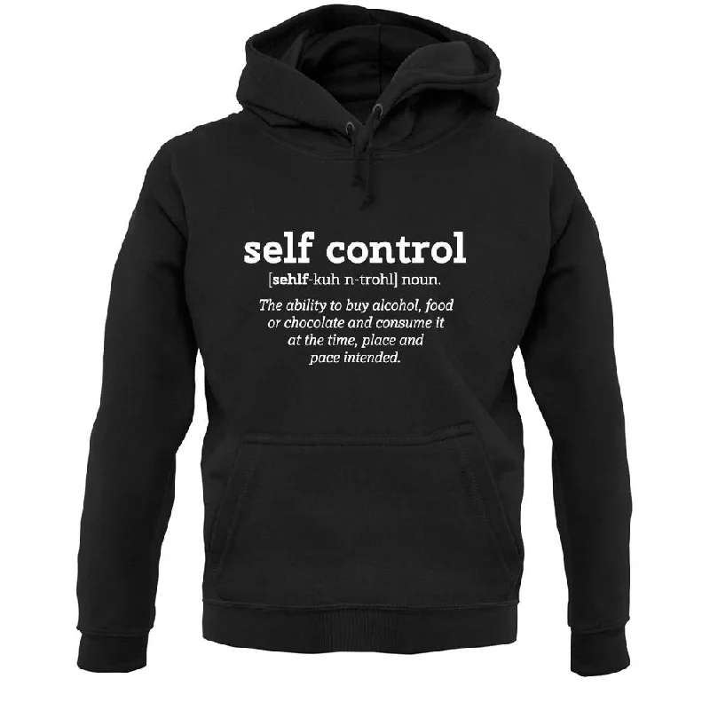 Self Control Definition Unisex Hoodie Hoodie with Mock Neck Collared Structured