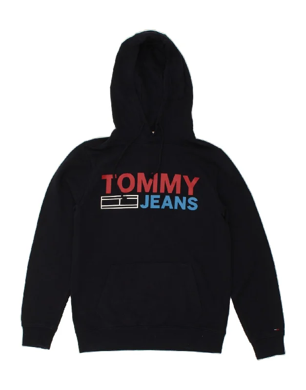 TOMMY HILFIGER Mens Regular Fit Graphic Hoodie Jumper Medium Navy Blue Hoodie with Mock Neck Collared Structured TOMMY HILFIGER Mens Regular Fit Graphic Hoodie Jumper Medium Navy Blue Hoodie with Mock Neck Collared Structured