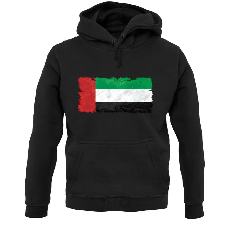 United Arab Emirates Grunge Style Flag Unisex Hoodie Hoodie with Thumb Holes Functional Cozy