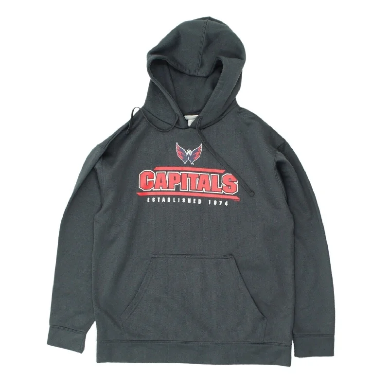 Washington Capitals Mens Grey Polyester Hoodie | NHL Ice Hockey Sportswear Hoodie with Logo Branding Identity Washington Capitals Mens Grey Polyester Hoodie | NHL Ice Hockey Sportswear Hoodie with Logo Branding Identity