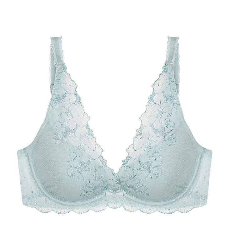 AQUA YIN YANG DEEP V WIRED PUSH-UP BRA Soft Lace Bralette