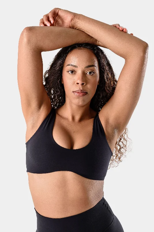 Cleo Alura Sports Bra - Black Minimalist Wireless Bra