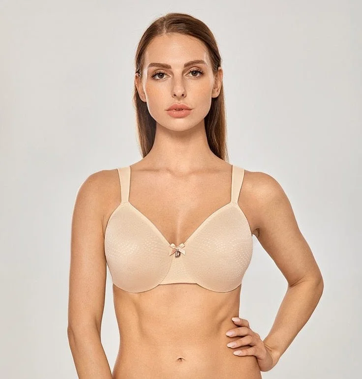 Elaine Sheer Underwire Minimizer Bra| C - F Cup | Beige - Chive - Sun Kissed Soft Padded Bralette