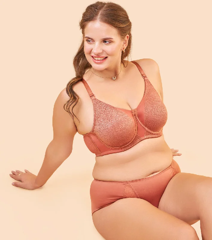 Enamor Body Transform F124 Smoothening Minimizer Bra for Women - Non Padded, Wired and Full Coverage Sexy Mesh Bra