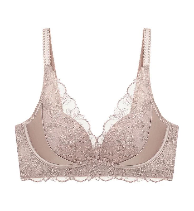 French Romance Non-Wired Push Up Deep V Bra Strapless Support Bra