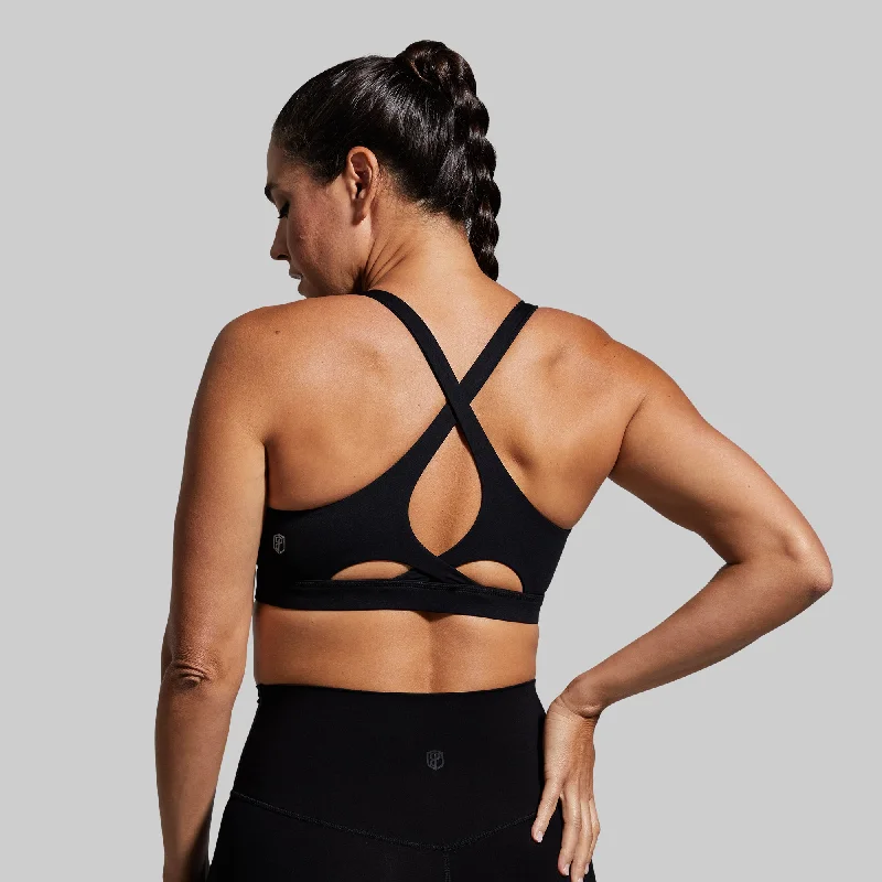 Helix Sports Bra (Black) Soft Mesh Bralette