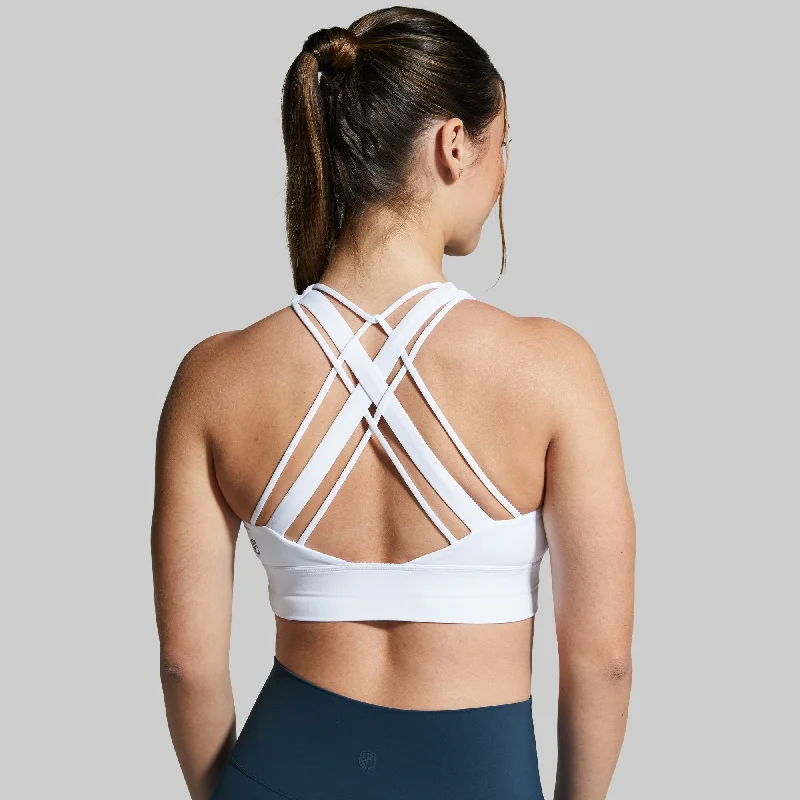 Ignite Sports Bra (White) Soft Lace Bra