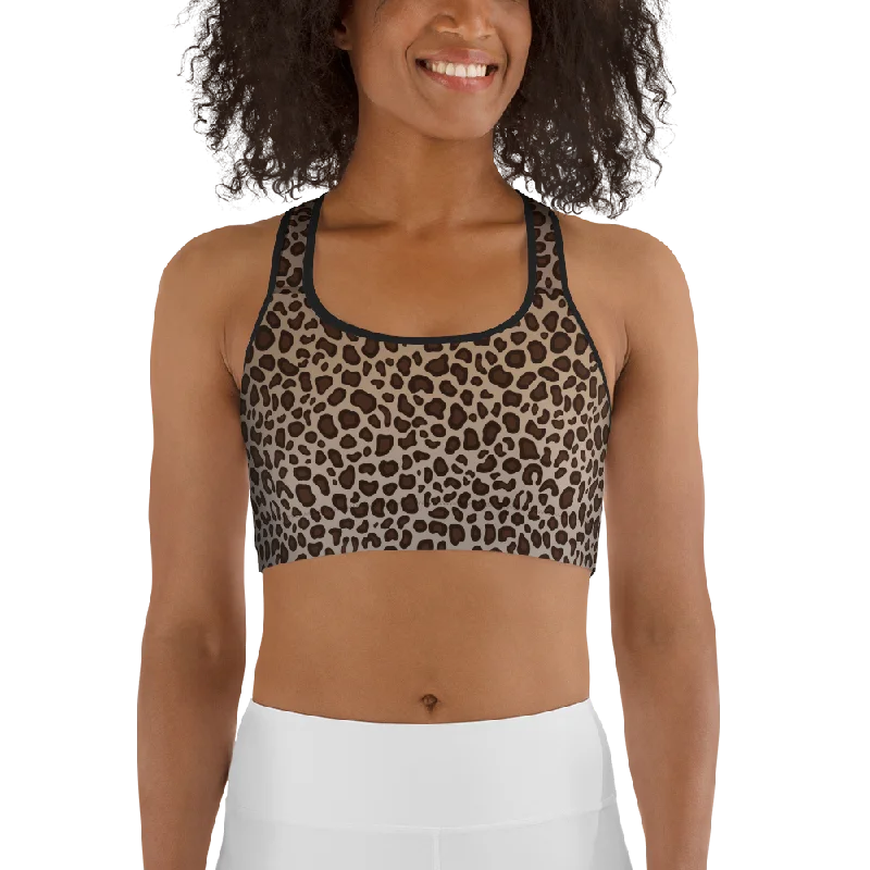 Leopard Womens Sports Bra Active Wear Bra